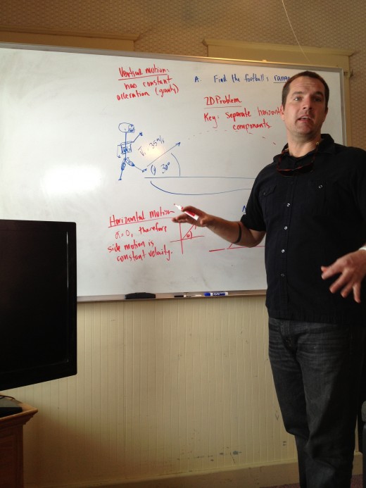 Mr. Goff expressing the challenges of learning 2D motion.