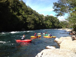 Enjoying a sunny day on the Lincura River